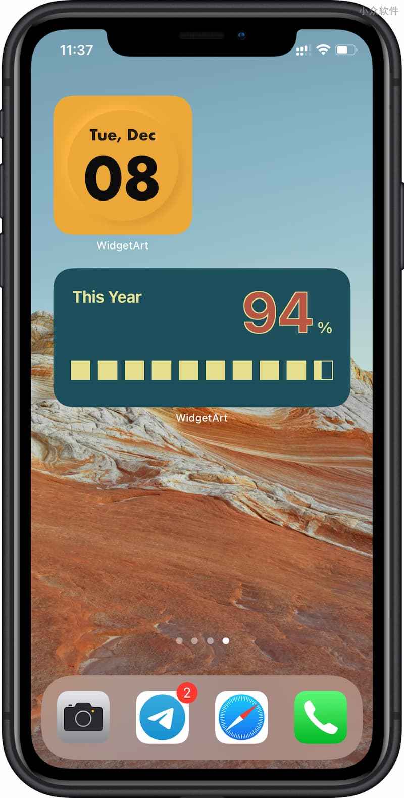WidgetArt - 时间、照片、纪念日、步数等 7 个漂亮的屏幕小组件[iOS] 2