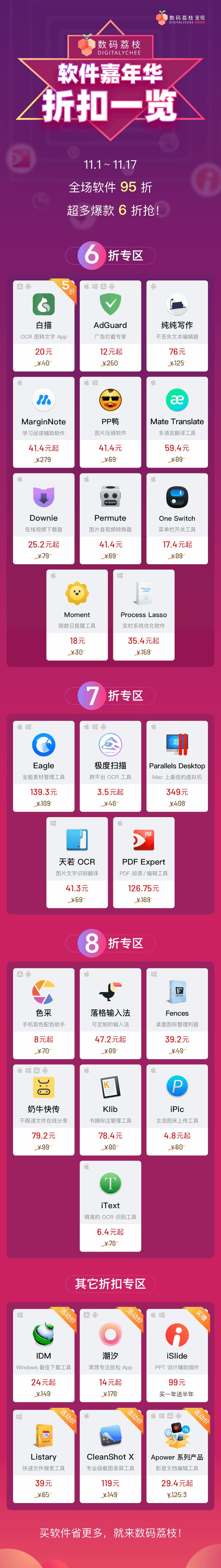 数码荔枝双十一软件嘉年华，秒杀、6 折活动全公开 4