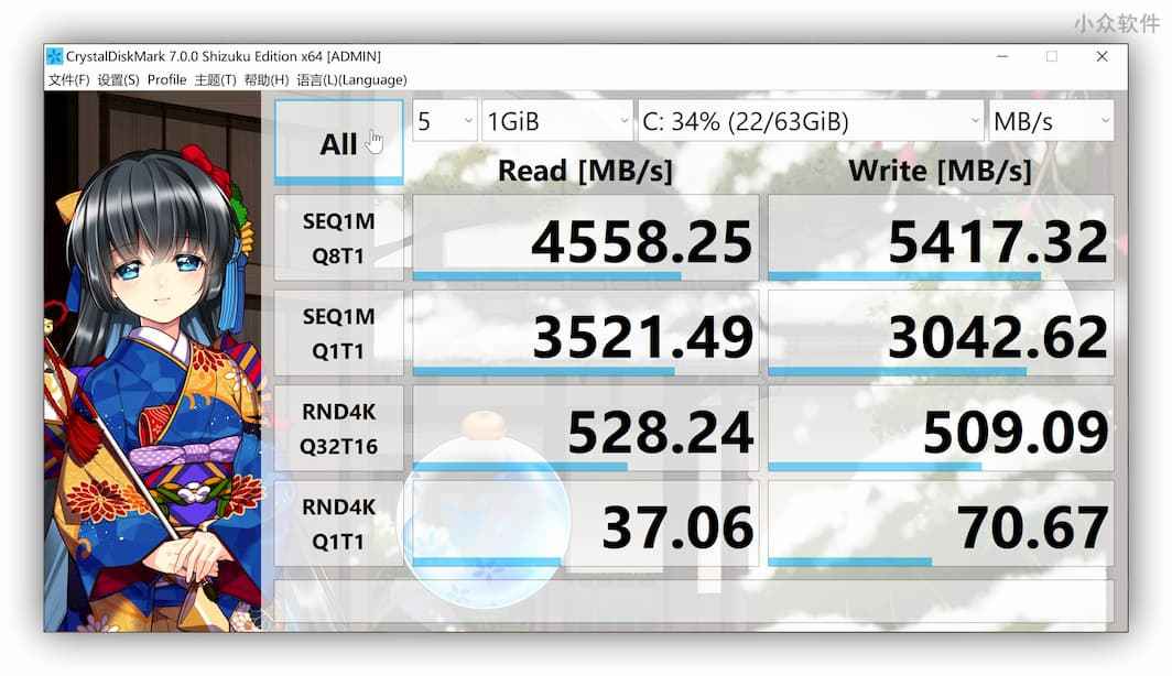 CrystalDiskMark 7 发布，更萌的硬盘检测工具[Windows] 4