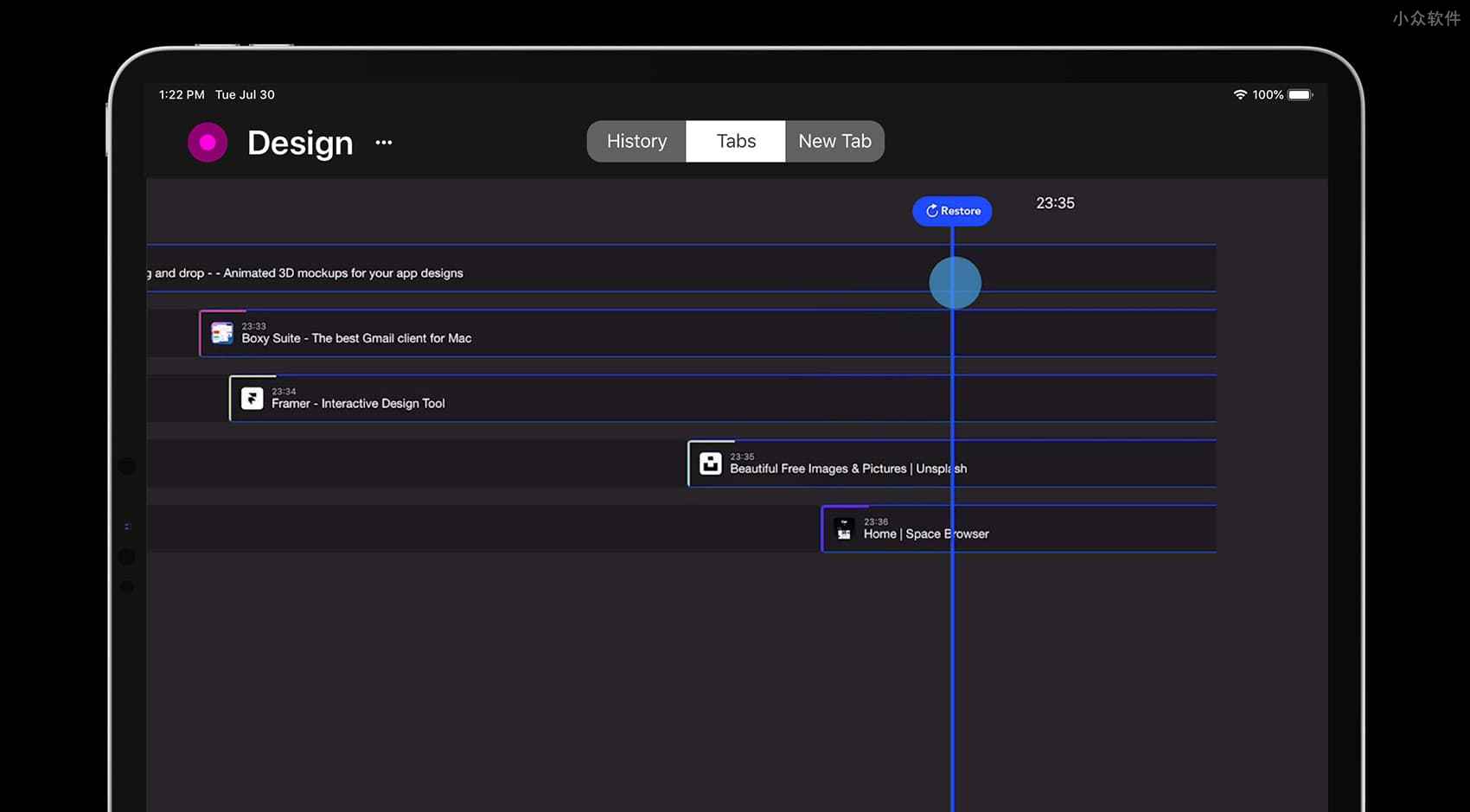 Space Browser - 标签页分组、时间轴历史记录，专为 iPad Pro 设计的浏览器 3