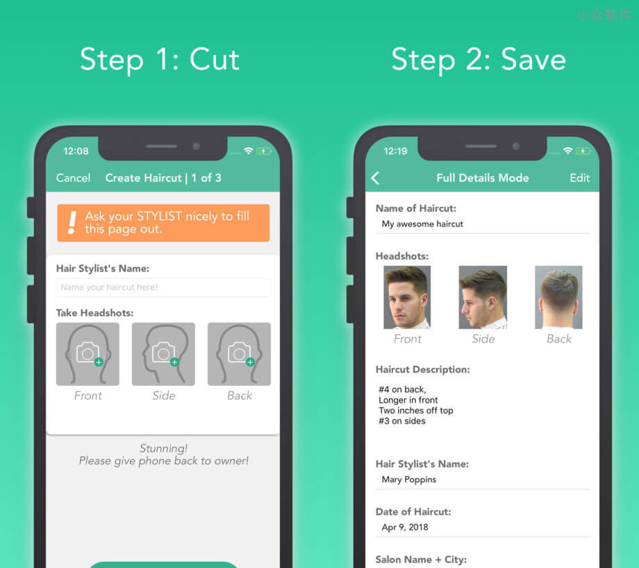 FreshCut - 记录你的每一次「发型」[iPhone/iPad] 2
