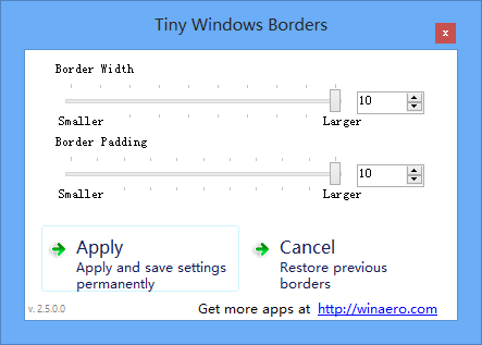 Tiny Windows Borders - 修改 Windows 8 窗口边框 2