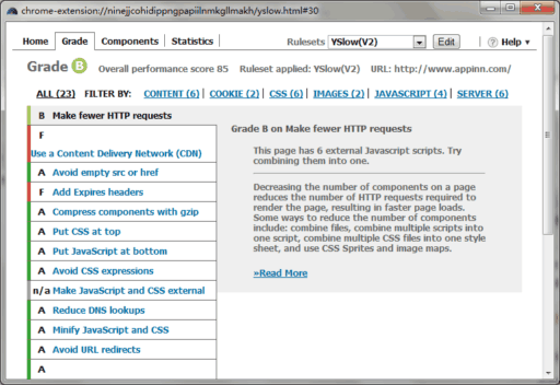 [Chrome]YSlow 分析优化你的网站性能 2