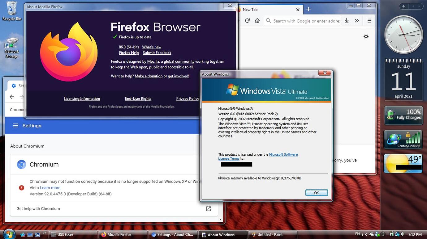 Windows Vista Extended Kernel - 优化 20 年前比 Windows 7 还老的旧电脑，让 Vista 系统安装现代软件：Firefox、OBS Studio、Chromium... 2