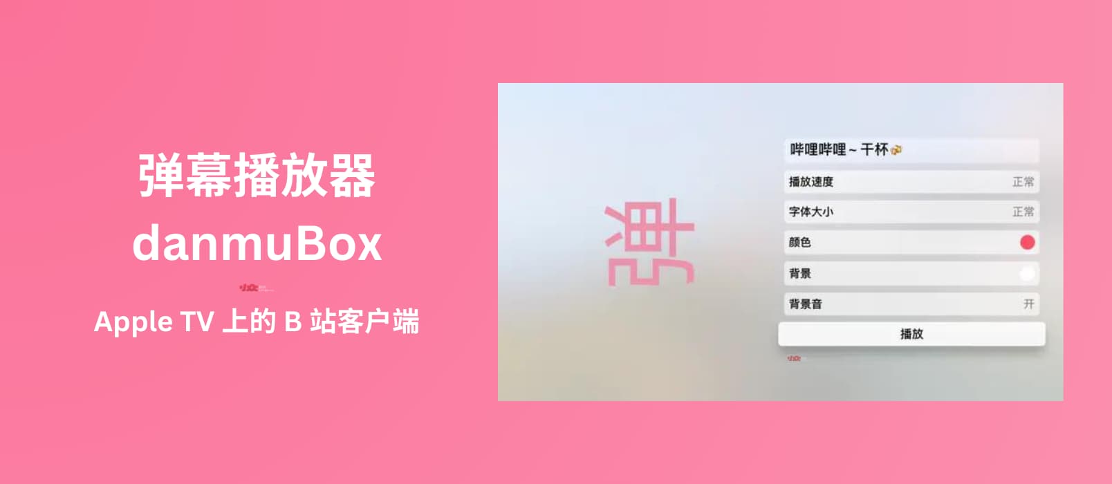 弹幕播放器 danmuBox – Apple TV 上的 B 站客户端