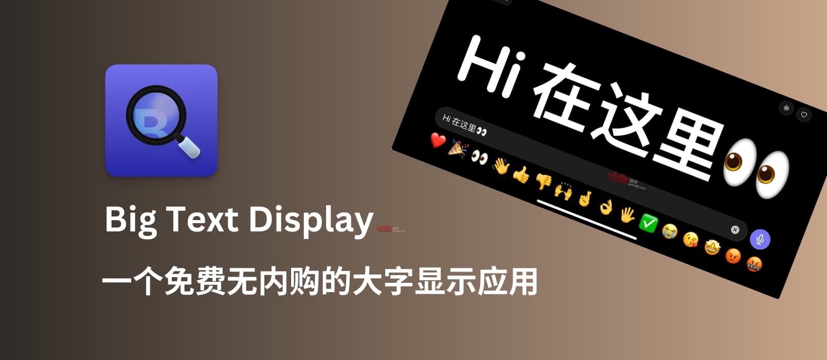 Big Text Display – 一个免费无内购的全屏大字显示应用，带闪烁[iOS]